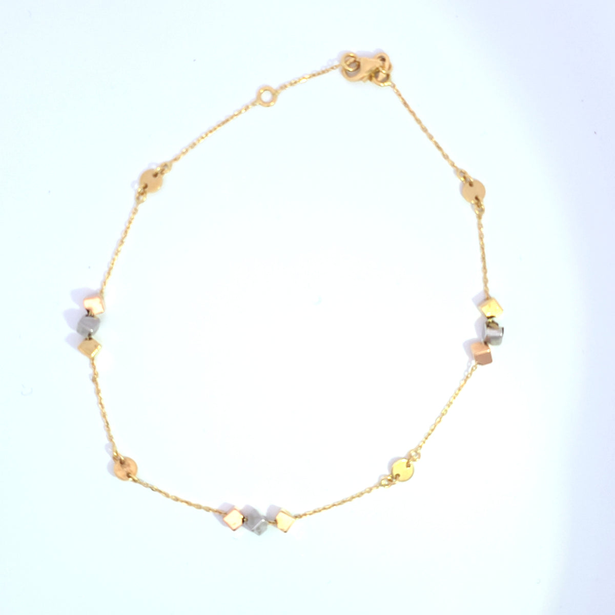 18K anklet cubes 2.09g