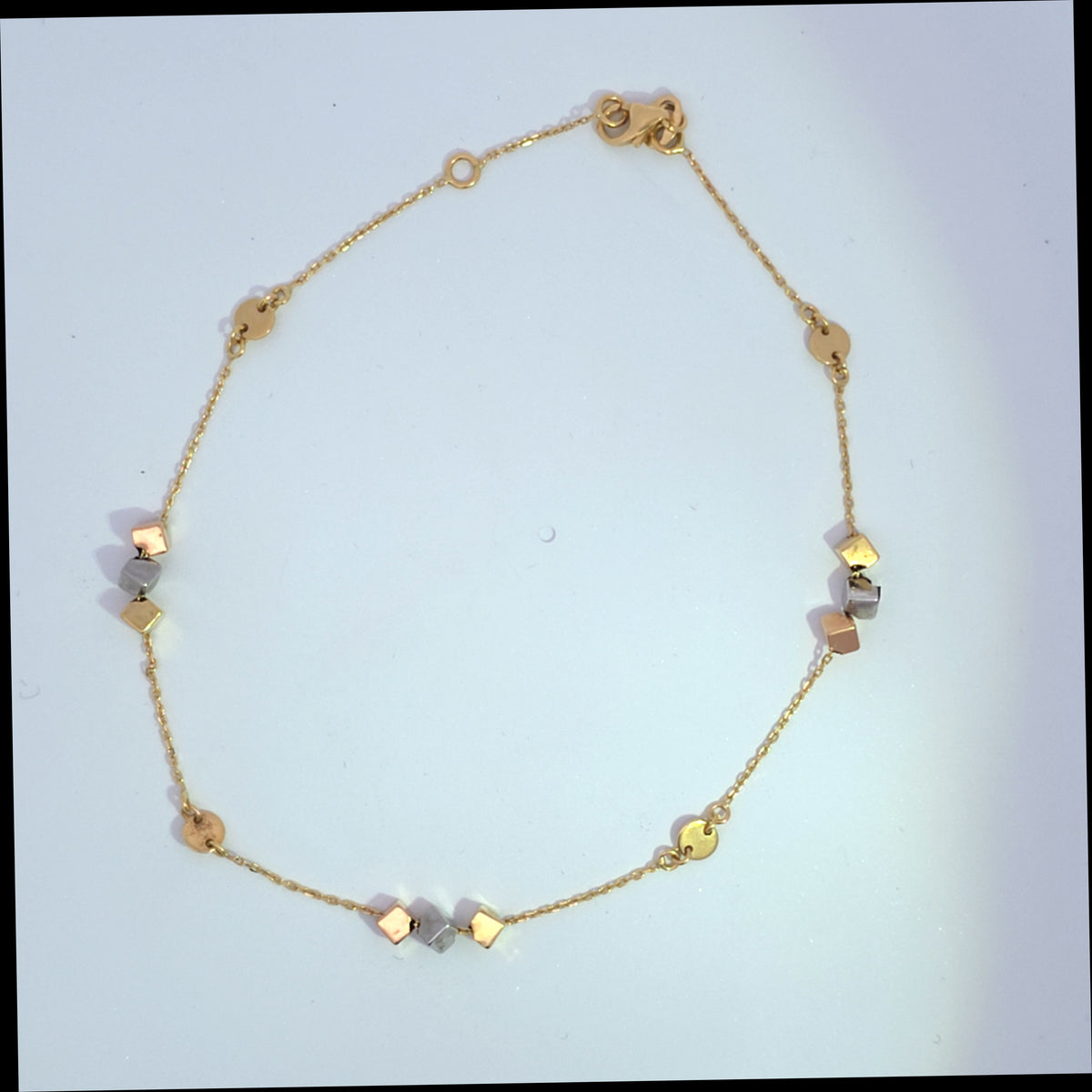 18K anklet cubes 2.09g