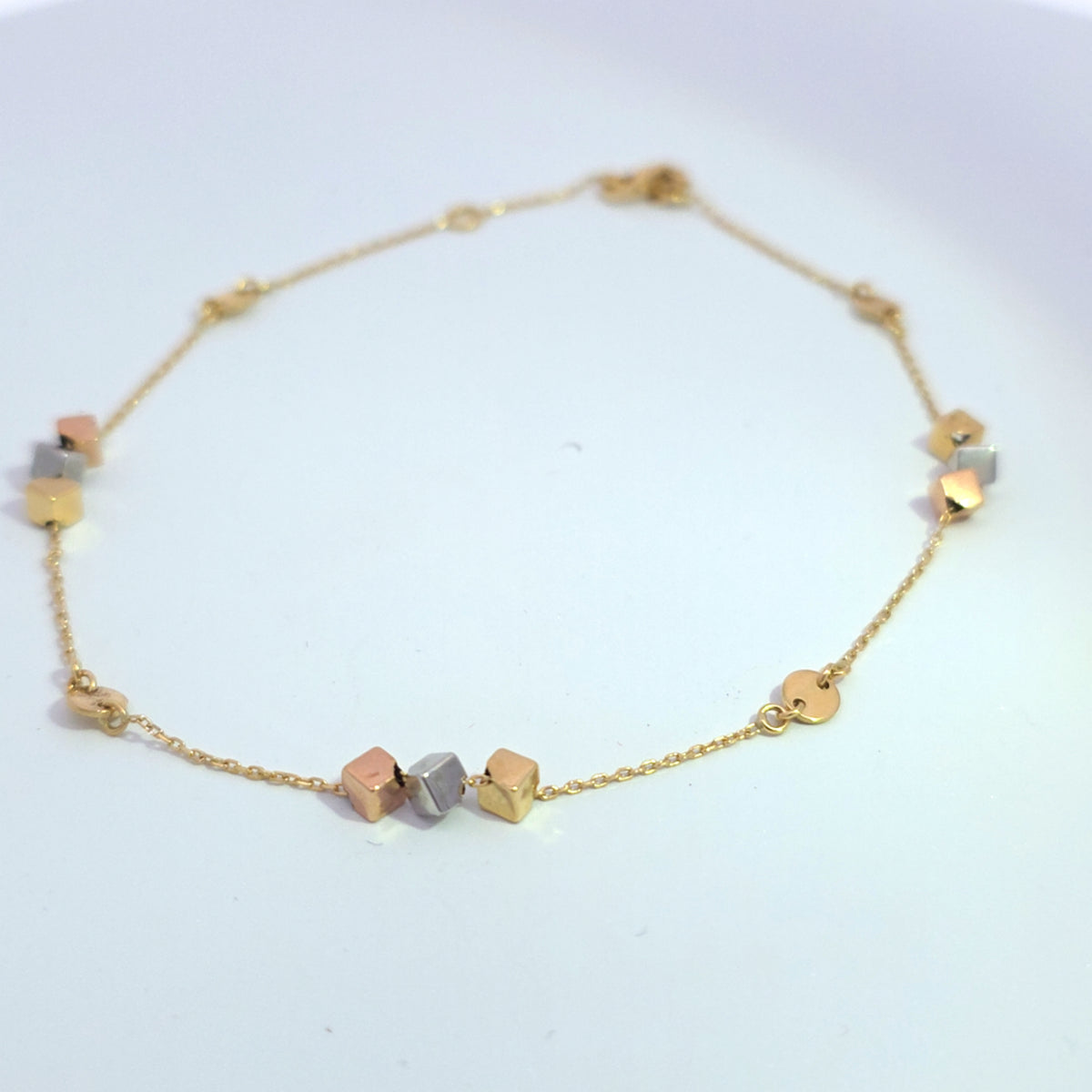 18K anklet cubes 2.09g