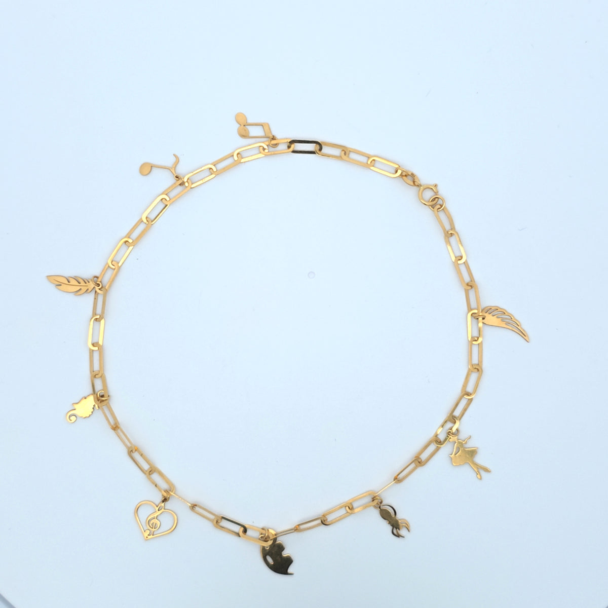 18K anklet with charms 3.81g