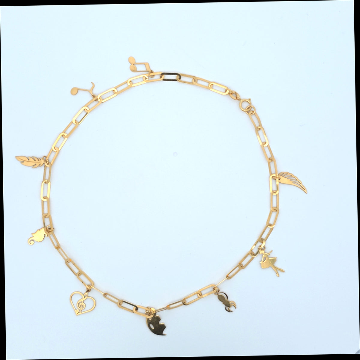 18K anklet with charms 3.81g