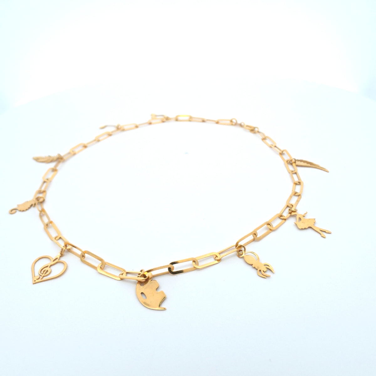 18K anklet with charms 3.81g