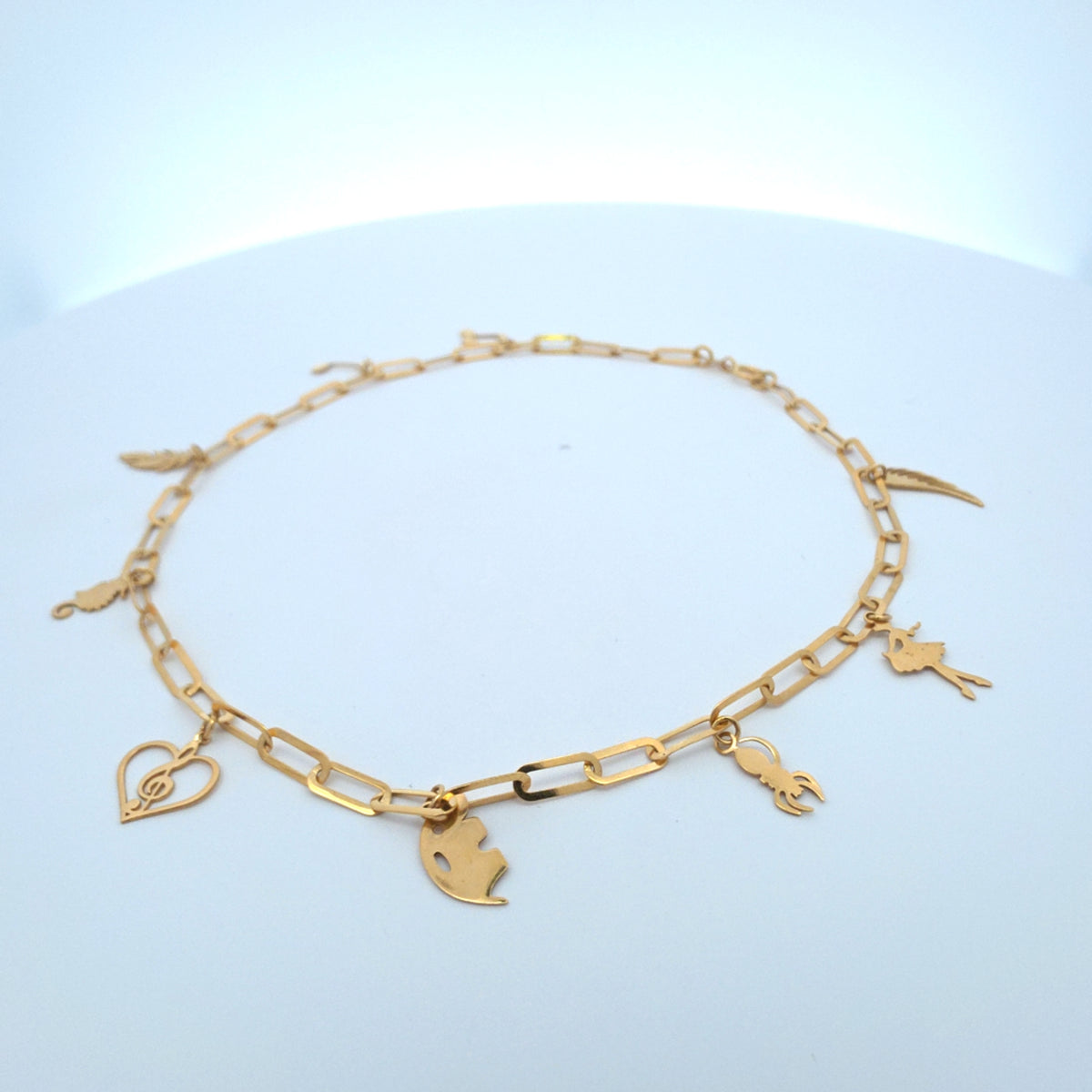 18K anklet with charms 3.81g