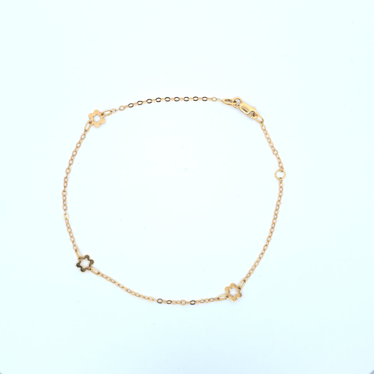 18K flower anklet 1.86g